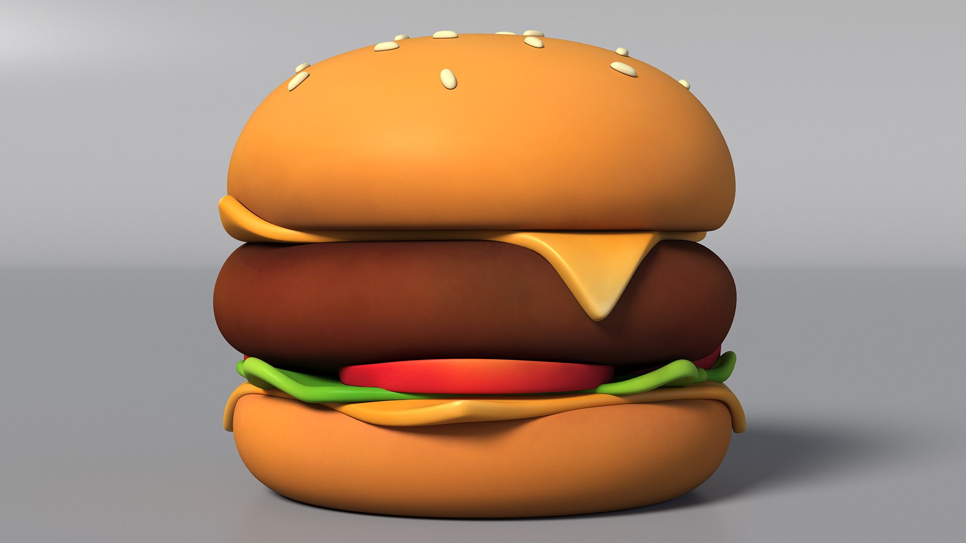 3D Cartoon Burger - TurboSquid 2157525