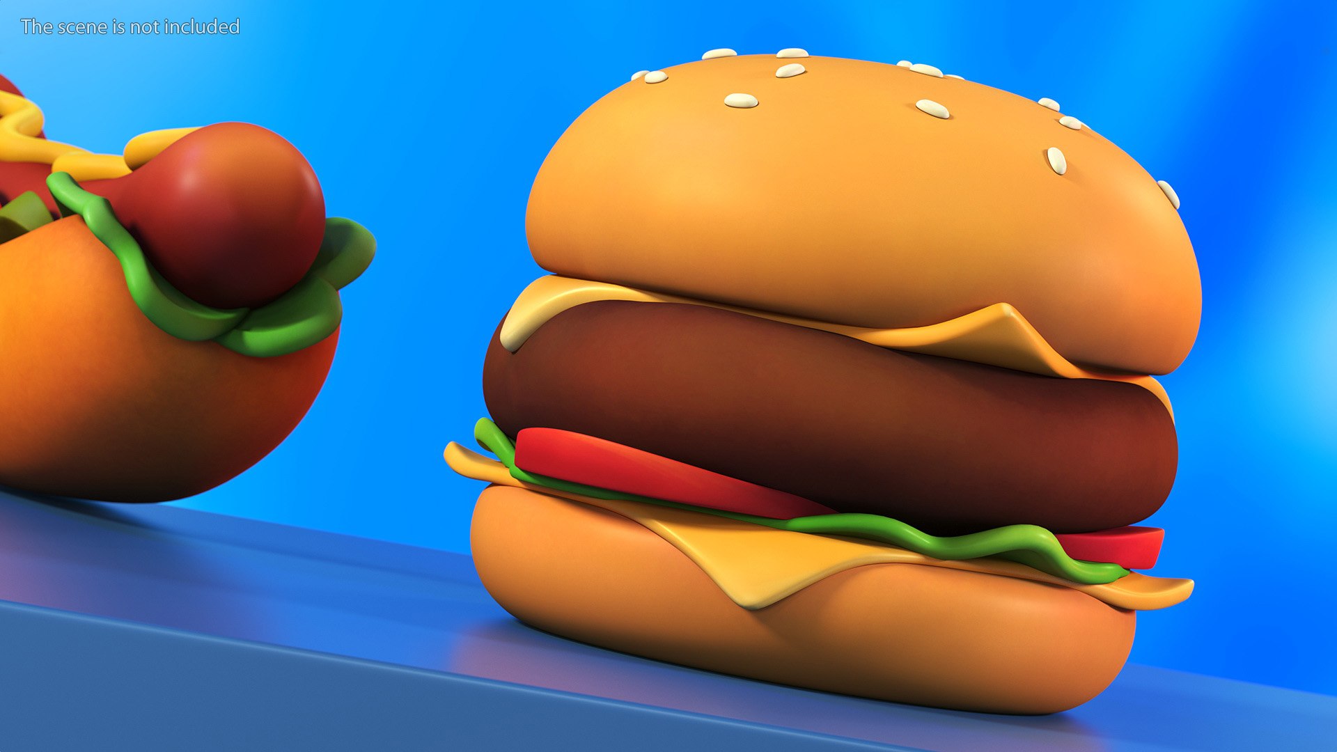 3D Cartoon Burger - TurboSquid 2157525