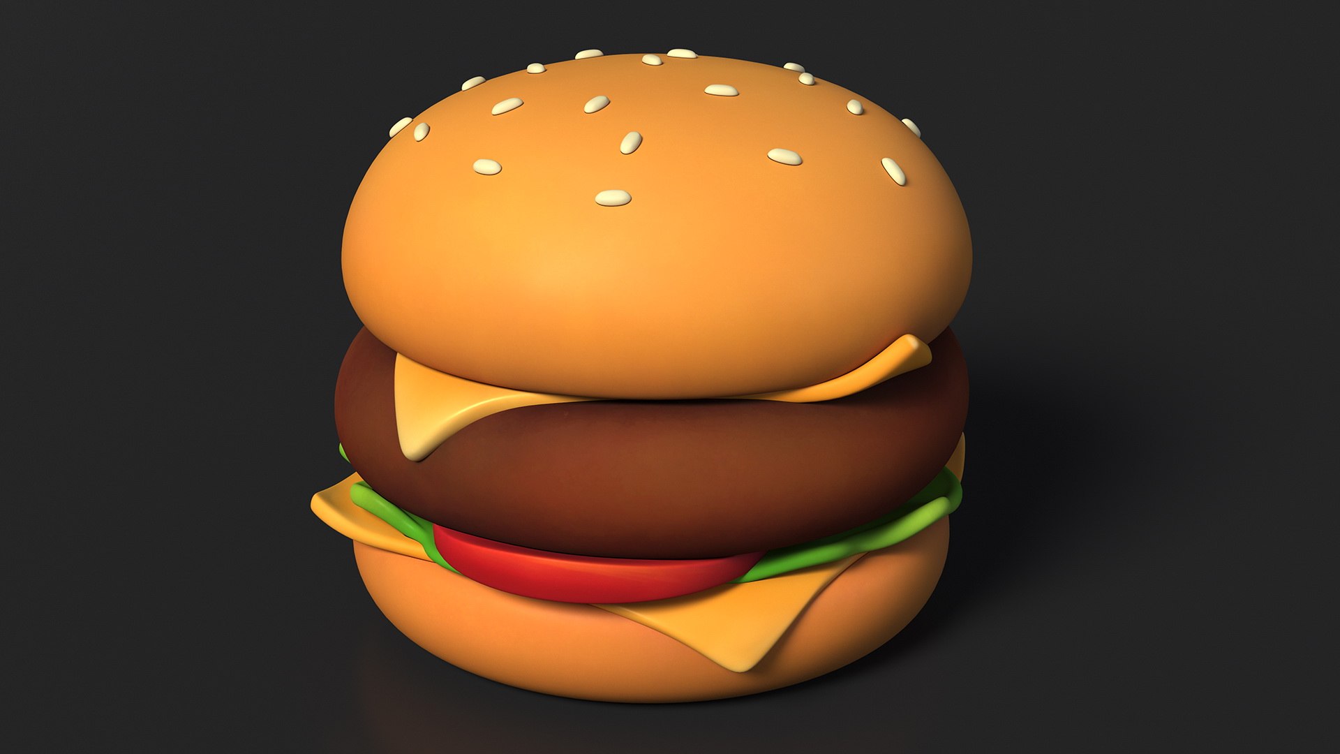 3D Cartoon Burger - TurboSquid 2157525