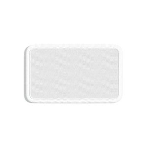 3D White Rectangular Embroidered Patch - lying embroidery rectangle badge model
