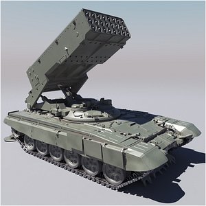 TOS-1A Solntsepyok multiple rocket launcher 3D model