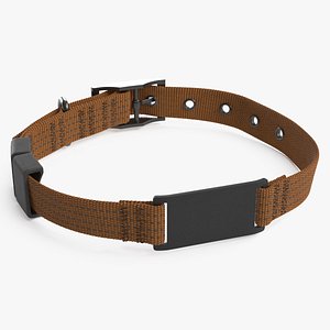 Adjustable Nylon Dog Collar Black 3D model