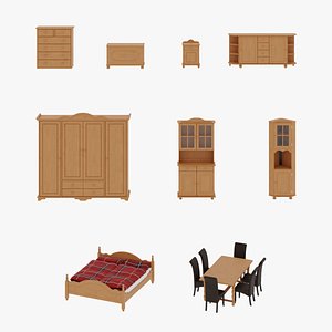 Wood Furniture Pack 3D model