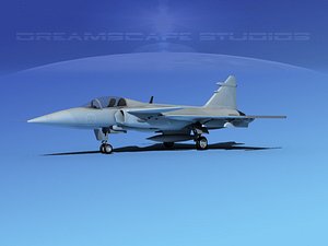 3d cockpit saab jas 39 model