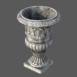 Classical Garden Urn Planter Low Poly Game Ready 3D Model
