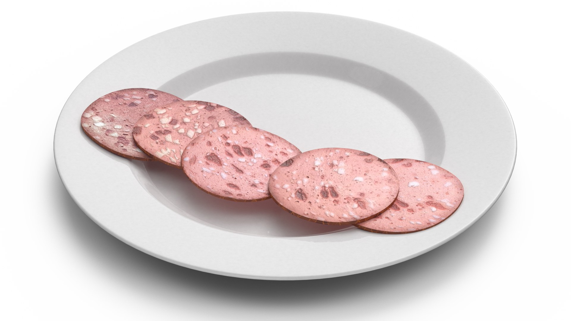 Veal Sausage on Plate 3D model preview