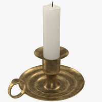 Antique Brass Candle Holder
