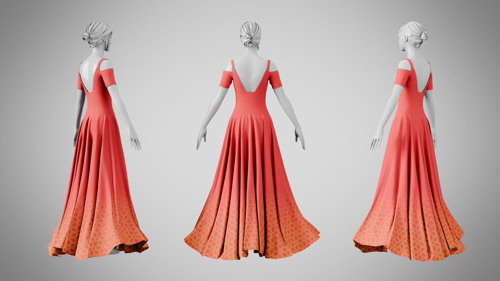 3D Dress 38 Average Red - TurboSquid 2520713