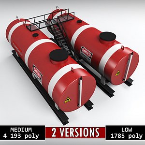 industrial oil tank double 3D model