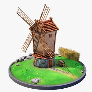 3D model stylized windmill