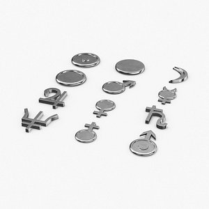 Astrological Symbols Silver