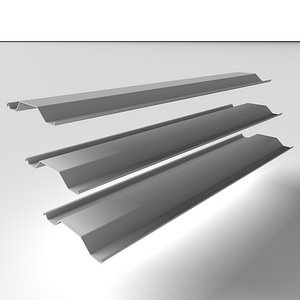 3d steel piles metal model