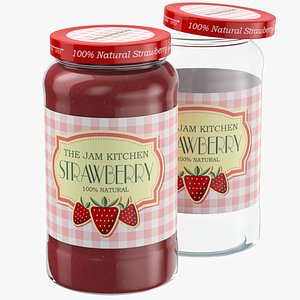 Strawberry Jam Jar 3D Model