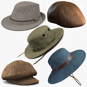 3D Hat Collection 8K PBR Textures model