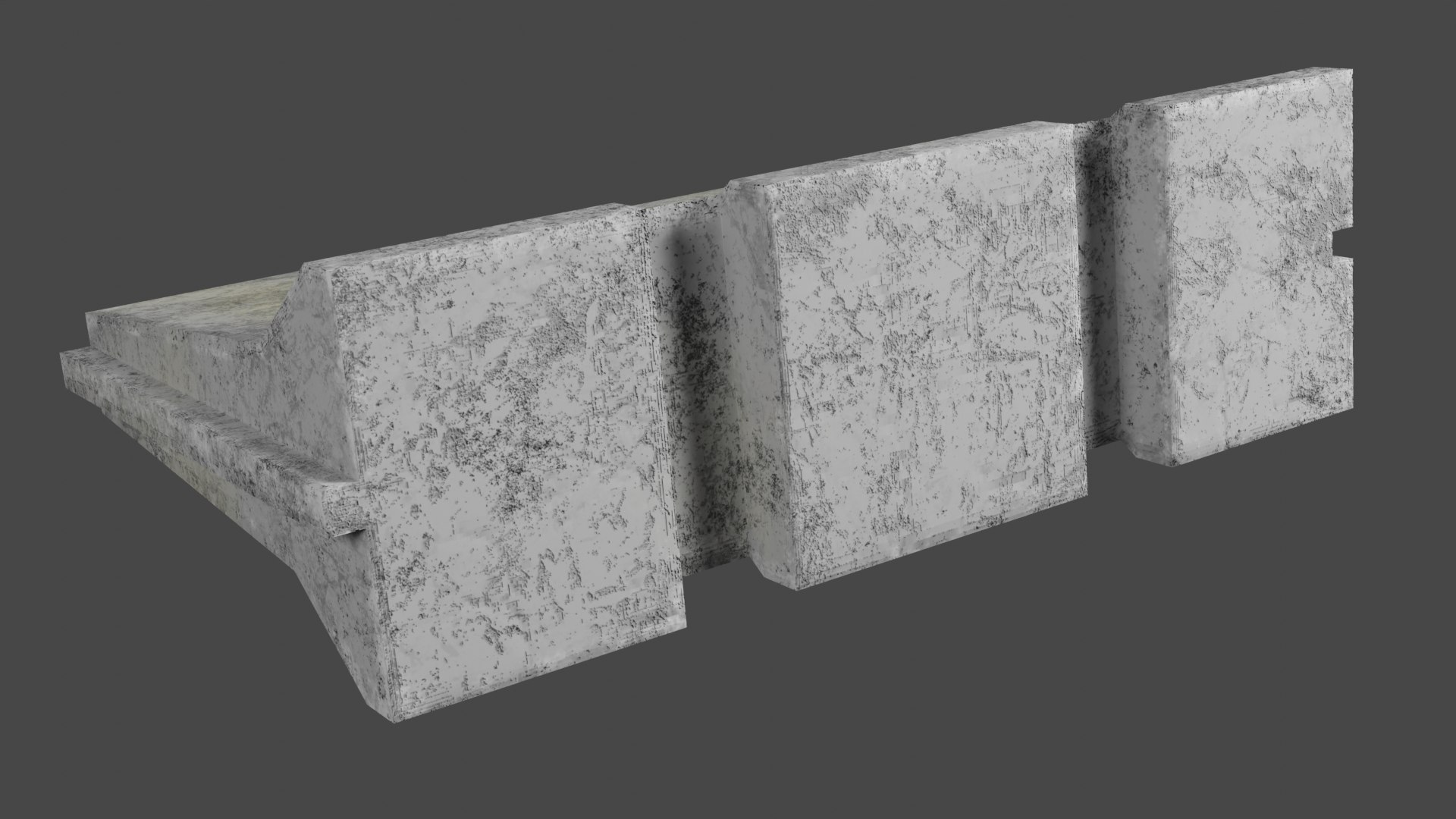 3D Cracked Concrete Barricade https://p.turbosquid.com/ts-thumb/mh/bFV15e/ev/render3/png/1671455151/1920x1080/fit_q87/0e2629c116845fe35feeb9e1e77ee57b55bf7285/render3.jpg