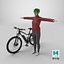 3D Woman Bike Rider model