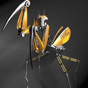 3d praying mantis robot model