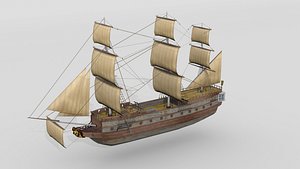 3d model historical french sailship