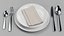 Plates Cutlery and with Napkin 3D