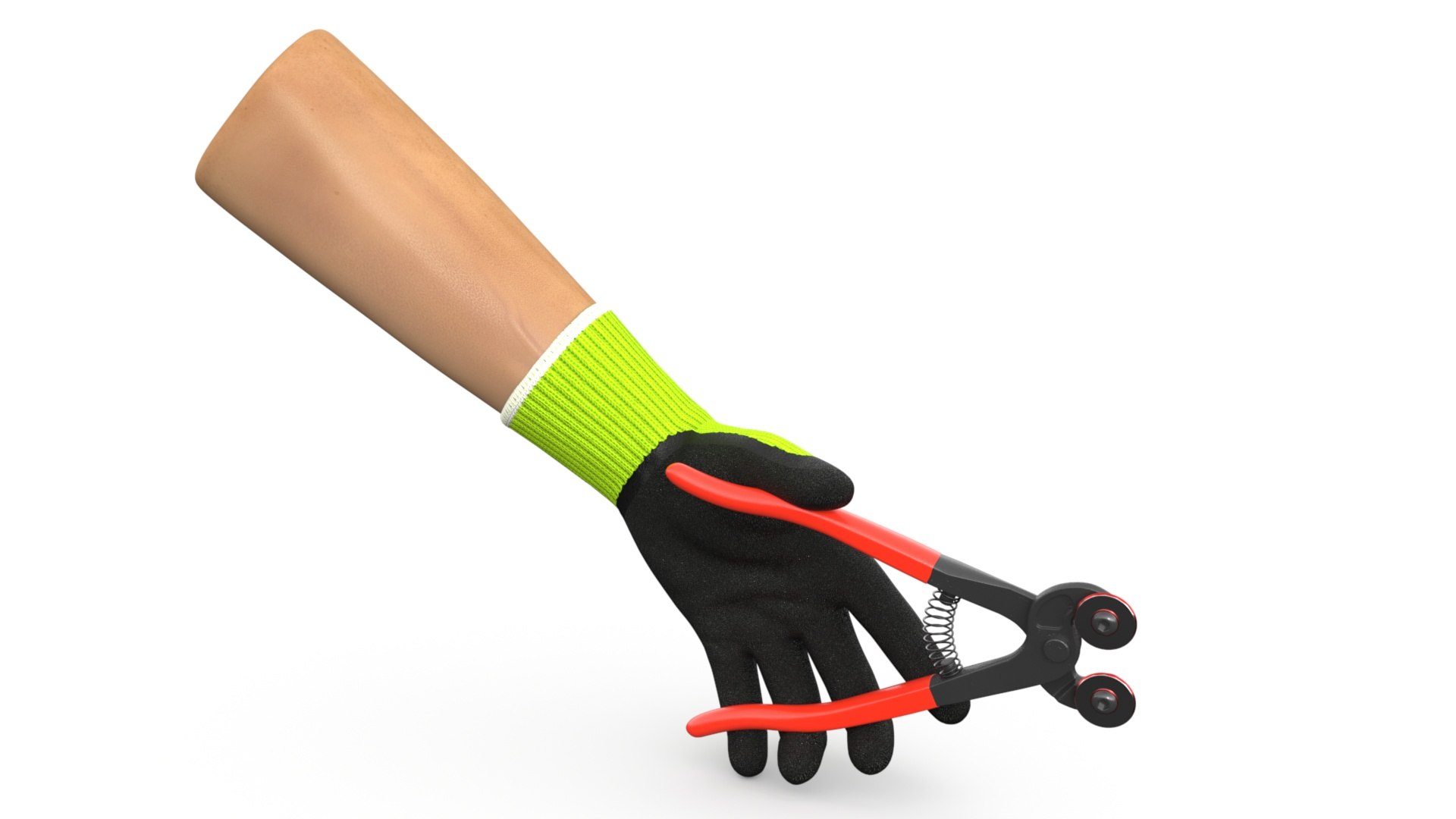 Glass Tile Nippers in Hand 3D model preview