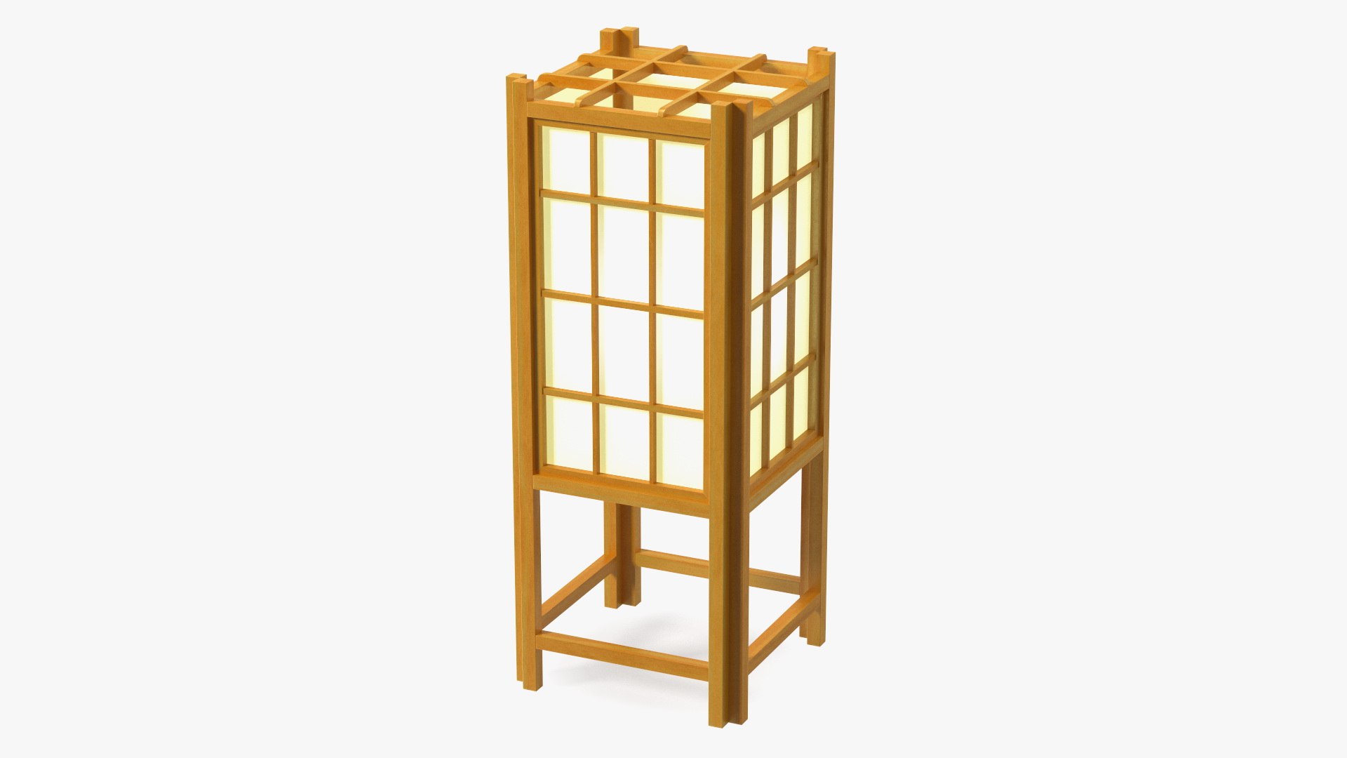 Shoji Floor Lamp Night Glow 3D model preview