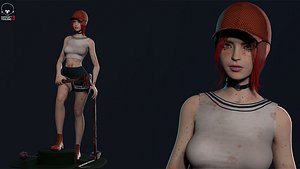 Survivor Lady 2 Game Ready Low-poly