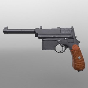 3D model pistol world war
