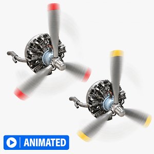Animated Radial Aircraft Engine – Preserved and Worn Versions