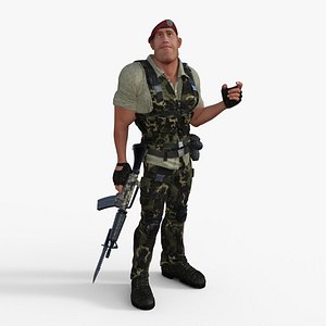3D Commando Soldier Character Rigged