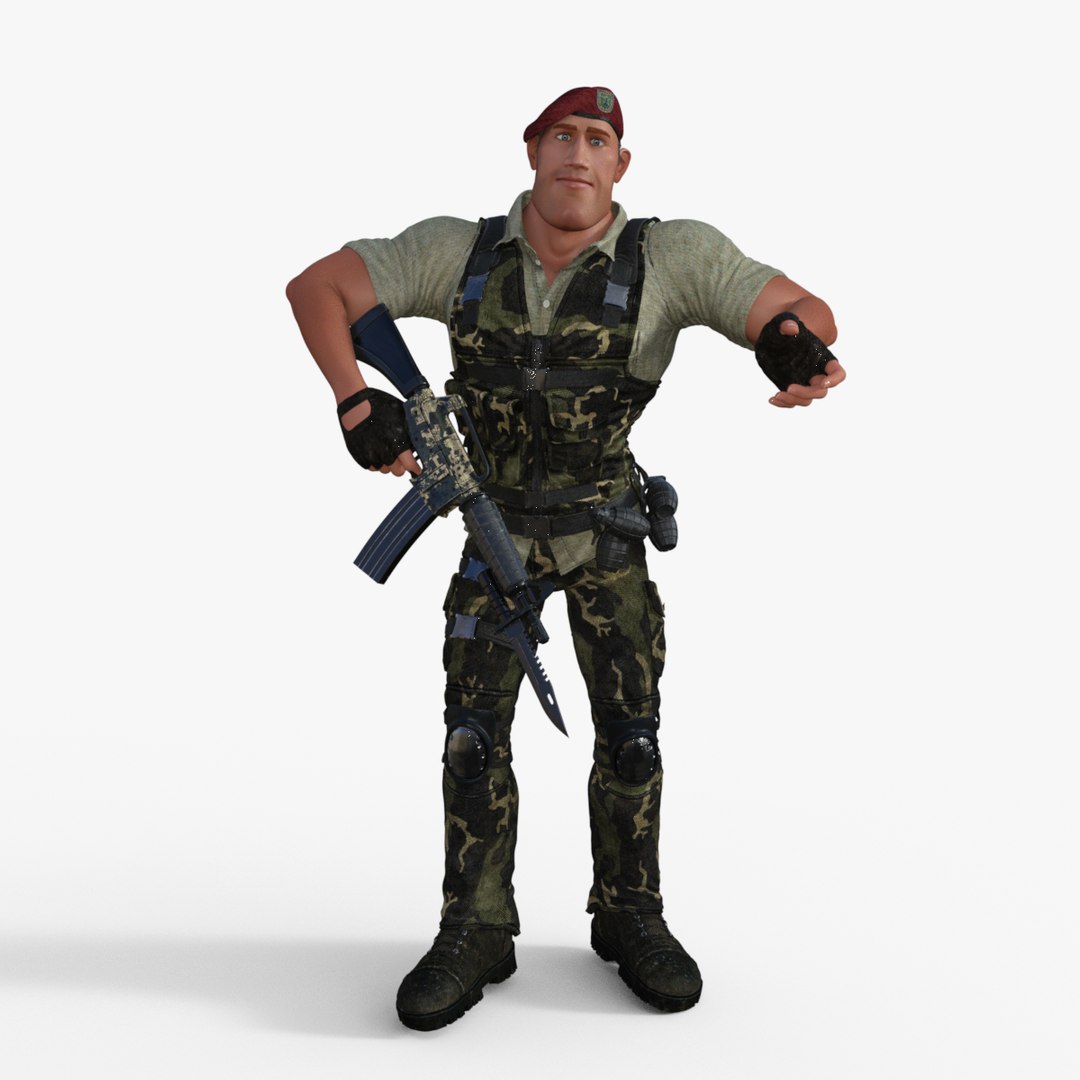 3D Commando Soldier Character Rigged - TurboSquid 1983577