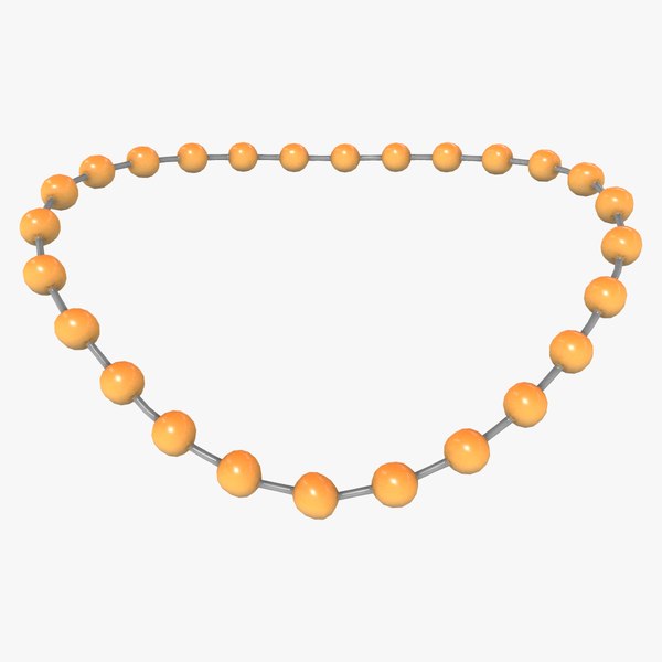 3D Gold Bids Necklace model