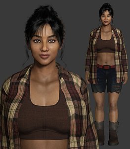 AAA REALISTIC FEMALE SURVIVOR 3D CHARACTER  - Game Ready PBR Rigged