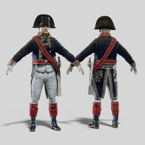 Soldier Napoleon General Rigged 3D model