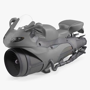 Futuristic Concept Motorcycle Gray 3D