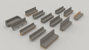 Railclone Procedural Banquette seating 3D