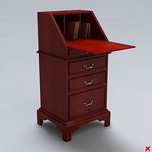desk old fashioned 3d model