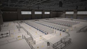 Vaccination center hall - low poly