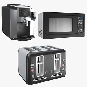 real kitchen appliances microwave 3D model