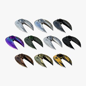 10 Alien Spaceship UFO I Collection - Sci Fi Spacecraft Design 3D model