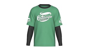 Men Double Layered Sleeve Printed T-Shirt