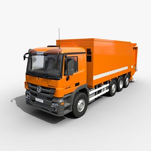 3D Garbage truck Mercedes-Benz Actros 3236