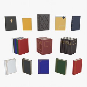 3D Complete Hardcover Book Collection &ndash; Various Styles and Designs model