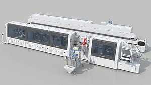 Heavy duty high-speed double end edge banding machine 3D model