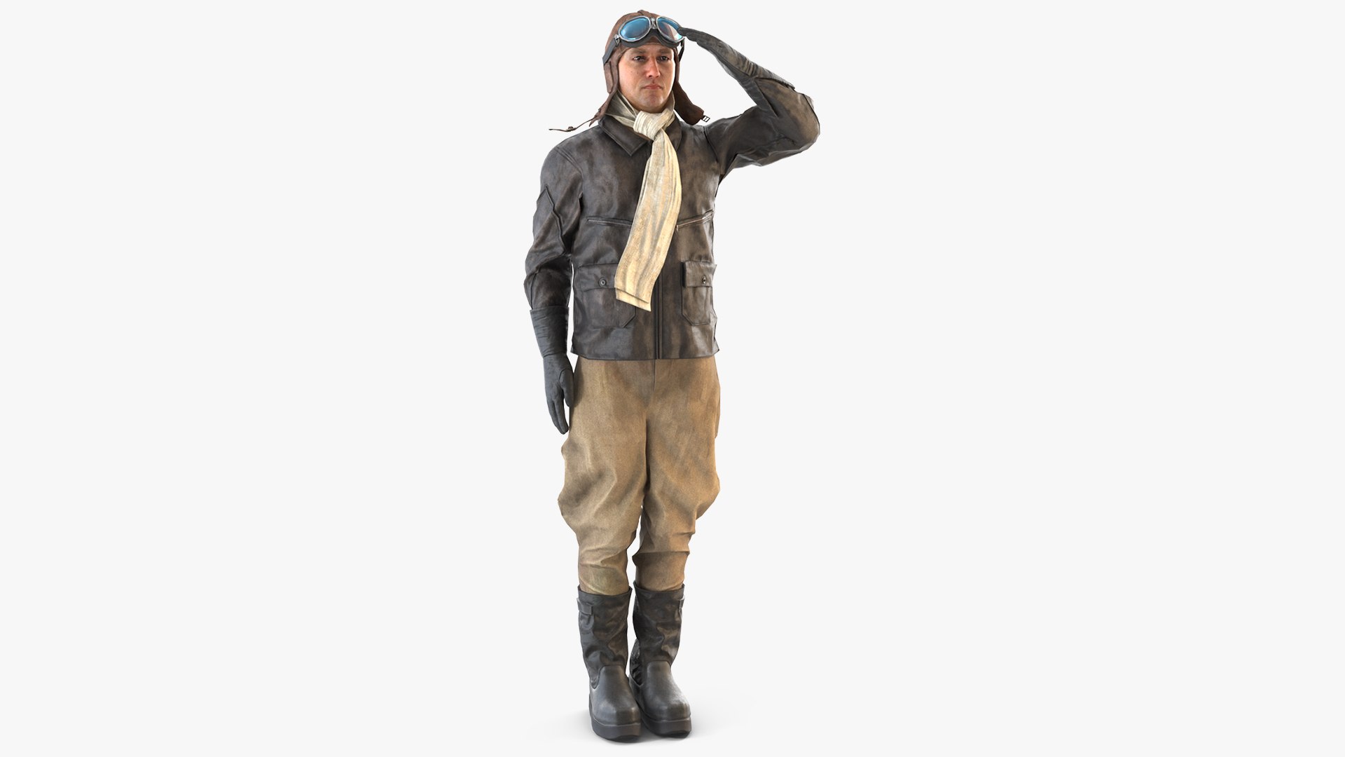 The Vintage Pilot Salutes 3D model preview