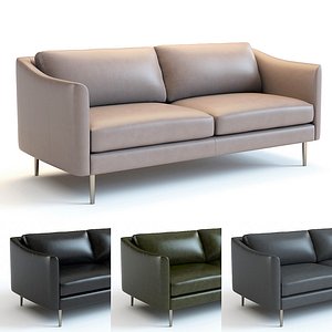west elm sloane leather sofa 3D