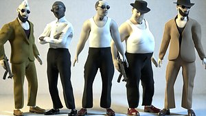 Modular Mafia Characters Pack 3D model