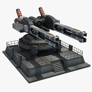 3d model futuristic railgun