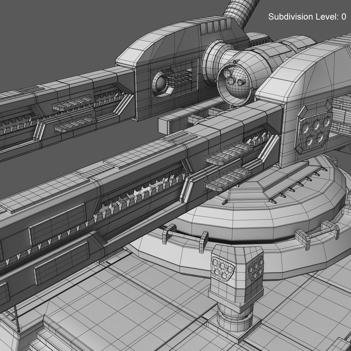 3d Model Futuristic Railgun