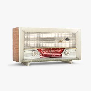 Vintage low poly radio 3D model