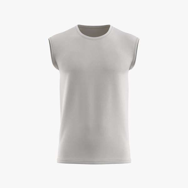 Sleeveless Casual T-Shirt with Round Neck 3D model